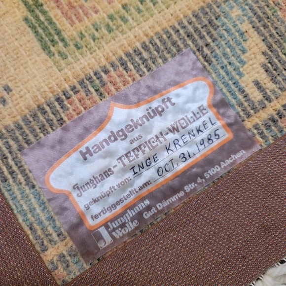 Wertvolle Handarbeit Wall Decor Junghans-Wolle Germany 80s Handwoven Wool vintag - Picture 5 of 6